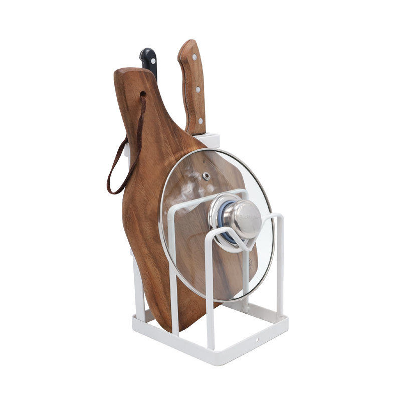 Buckingham Kitchen Organising Rack Chopping Board Knife Block Pot Lid Holder , White