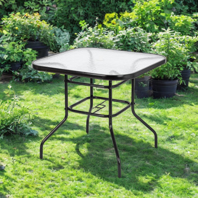 Hermínio Square Glass Outdoor Dining Table