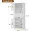 Armoire de cuisine avec support à micro-ondes avec lumière RVB et support à micro-ondes Grande armoire de rangement en bois avec portes de grange