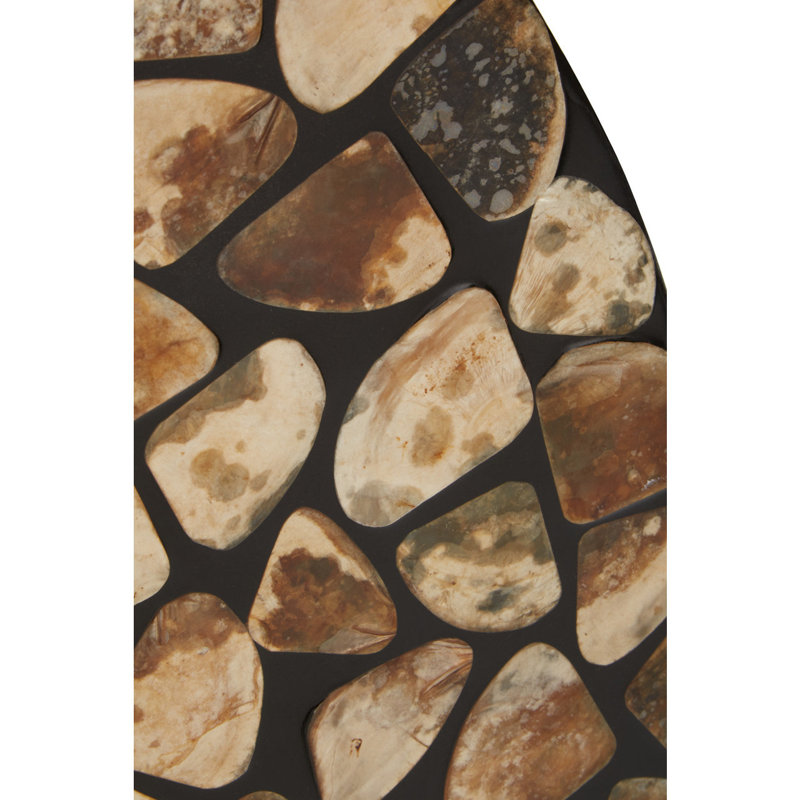 Blatteis Flat Wall Mirror, Black/Amber