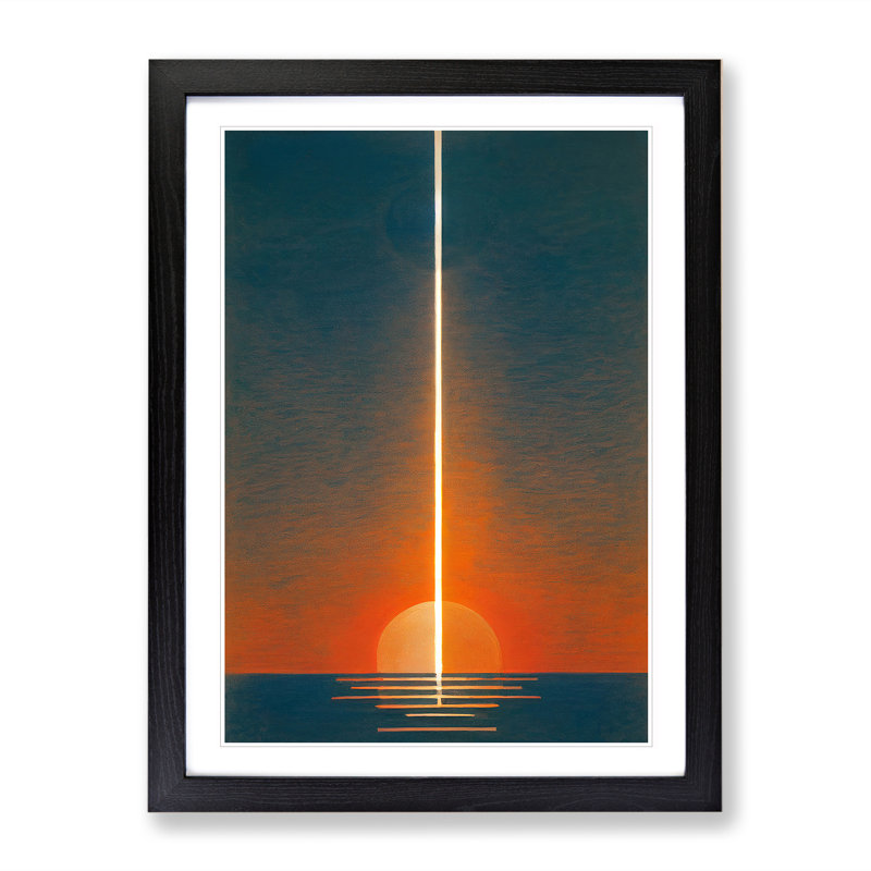 The Unreal Sunset Abstract - Single Picture Frame Print, 34cm H x 25cm W x 2cm D, Black