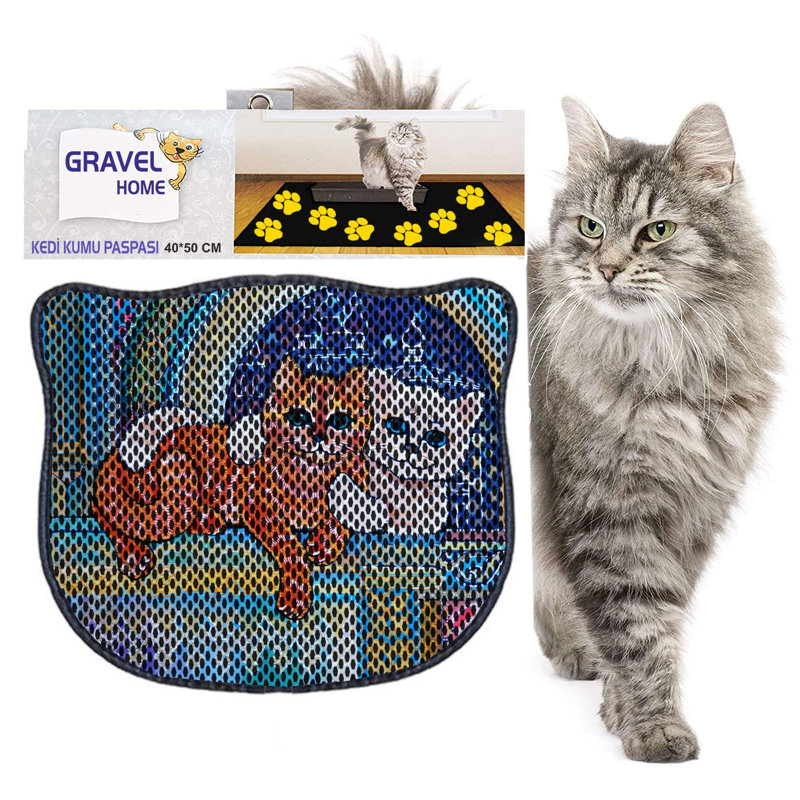 Durable Cat Litter Mat, 15.7 x 19.7 inches | 50% PVC / 50% Polyester, Machine Washable & Vacuum Friendly | Perfect for Easy Cleanup, Non-Slip Design to Keep Your Home Clean & Fresh, Ideal for Pet Owners