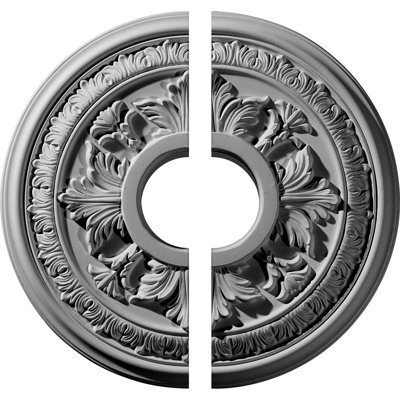 Médaillon de plafond Endurathane Baltimore, DE 15 3/8 po x P 4 1/4 po x P 1 1/2 po (convient aux auvents jusqu'à 5 1/2 po), deux pièces, apprêté en usine
