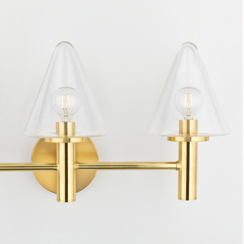 Éclairage pour meuble-lavabo 3 lumières, Laiton vieilli