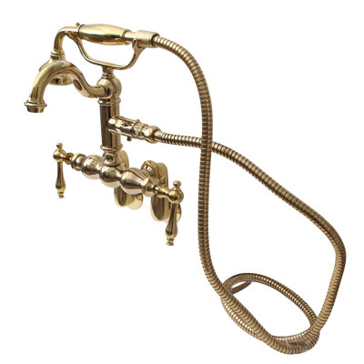 2 Handle Bathroom Clawfoot Tub Faucet with Diverter