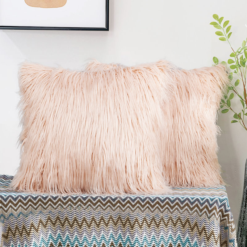 Geometric Square Cushion Cover, Rose