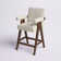 Brittnie 25.5" Full Back Walnut Wood Upholstered Counter Stool With Arms