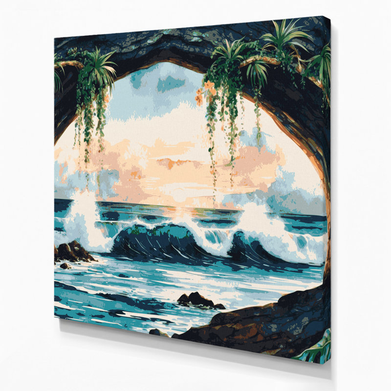 Hawaiian Natural Arches Grey Canvas Wall Art, 12" H x 12" W