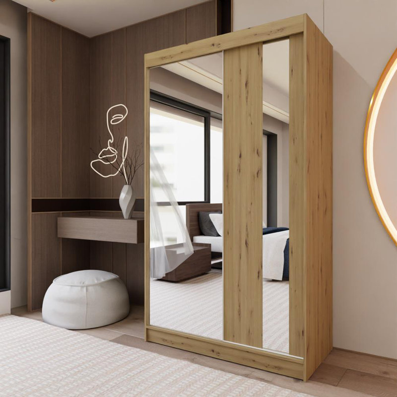 Danniela 2 Door Sliding Wardrobe, Natural