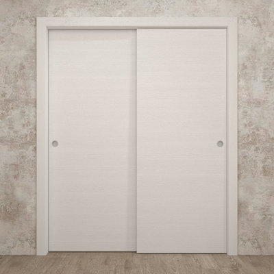 Portes coulissantes pour garde-robe coulissantes | Ego 5000 | Ensemble de quincaillerie Rails | Portes de garde-robe de chambre en bois massif