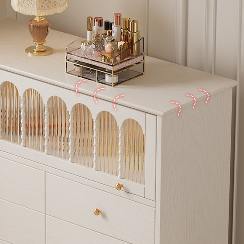 Armoire de rangement artistique de style français, 47.24" H x 51.18" W x 15.74" D