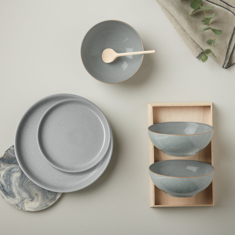 Elements Light Grey Coupe 12Pc Tableware Set, Gray