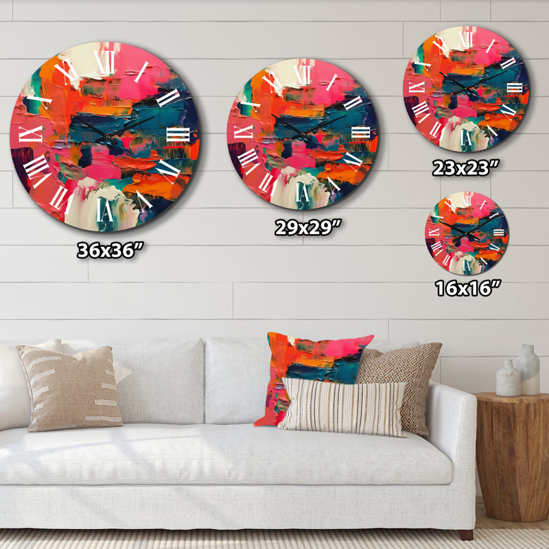 Horloge murale rose et rose, Très grand