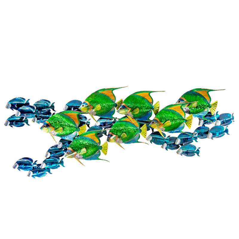 Angelfish School avec Tangs horizontal (acier inoxydable / laiton)