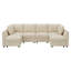  Canapé modulaire rembourré en U avec siège de rangement beige-1342040734
