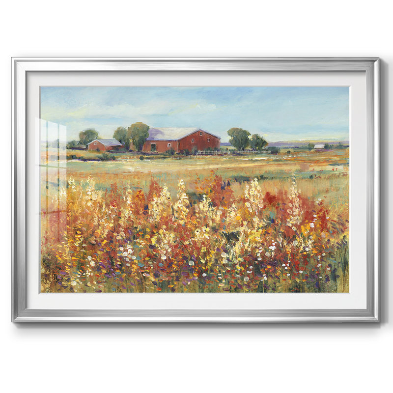 Country View II, reproduction d'art encadrée, Argent, H 30 po x l 44 po x P 1,5 po