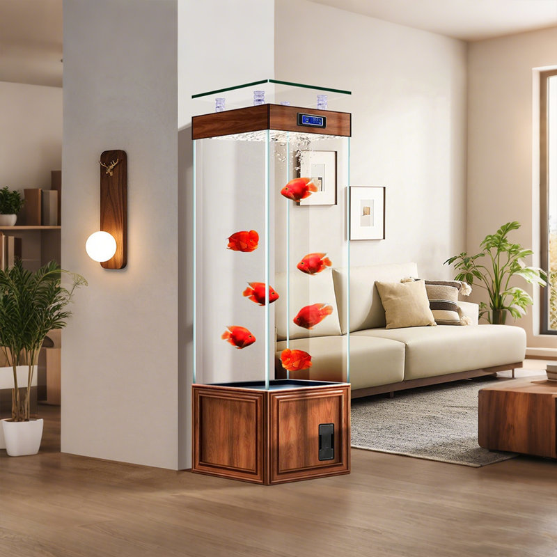 Aquarium 16,54 po, 36.995 Gallon (55.91" H x 16.65" W x 15.75" D), Clear/Brown