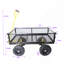 Chariot utilitaire de jardin robuste à roues pleines, plateau pour le transport du bois de chauffage, noir et jaune