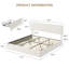 Structure de lit très grand avec tiroirs de rangement - Structure de lit tapissier en velours avec tête de lit réglable, support de lattes en bois, aucun sommier requis, assemblage facile, beige-129445076-132274258