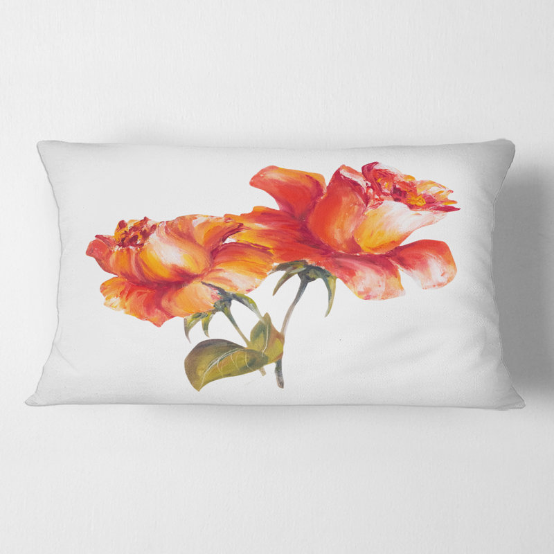 Housse et insert pour coussin décoratif Deux roses en fleurs