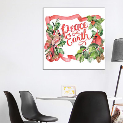 Cardinal Holly Christmas Collection A by Jennifer Paxton Parker - Wrapped Canvas Gallery-Wrapped Canvas Giclée