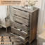 Commode blanche à 5 tiroirs avec poignées en métal, commode de rangement moderne pour chambre à coucher, couloir, salon-378774405