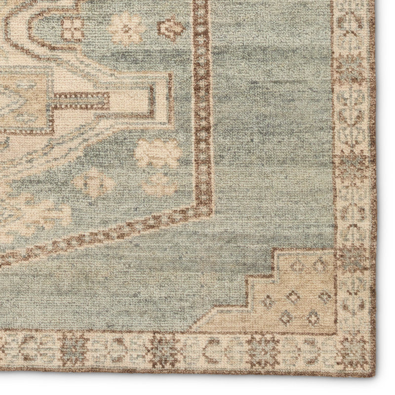 Jaipur Living Elain AZA02 Handknotted Oriental Blue Area Rug (9'x12'), Rectangle 8' x 10'