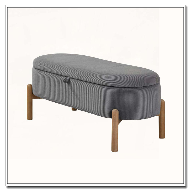 Banc de rangement en velours côtelé Corduroy
