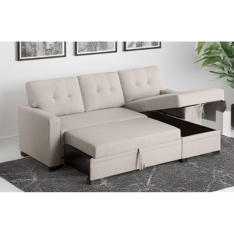 Pull Out Sectional Sofa Sectional Sofa With Storage Pull Out Loveseat, Beige