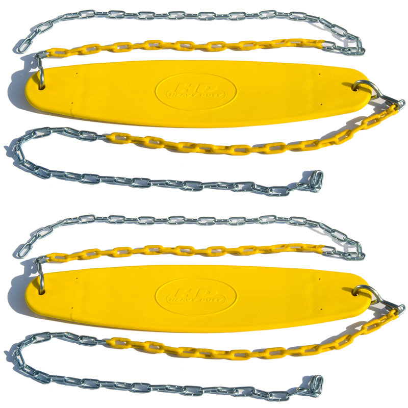 Sièges de balançoire 2 pièces robustes avec chaînes, pouvant supporter jusqu'à 250 lb (chacun) - Jaune, Jaune