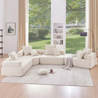 Canapé modulaire surdimensionné en U surdimensionné, ensemble de canapé de plancher Boucle de luxe, convertible et librement combinable pour un confort de salon ultime