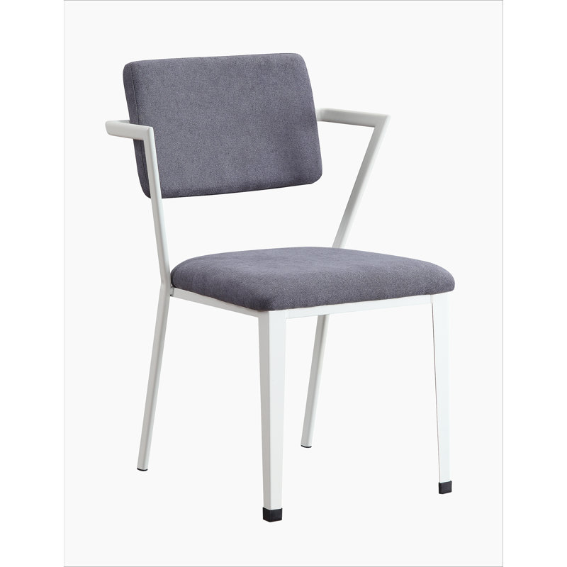 Chaises de salle à manger à dossier ouvert 2 pièces, Blanc, 1