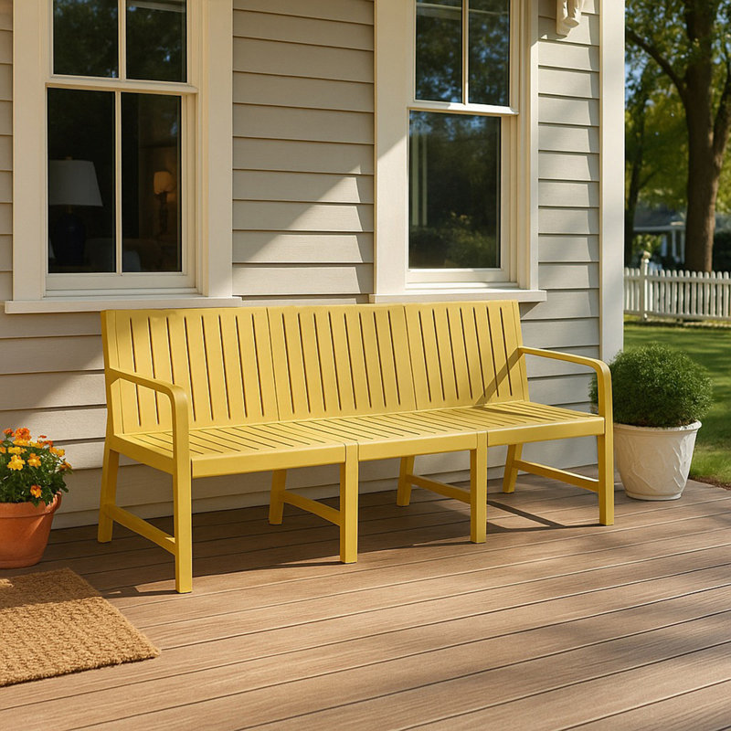 Modern 1-Piece Indoor/Outdoor 3-Seater Sofa, Yellow