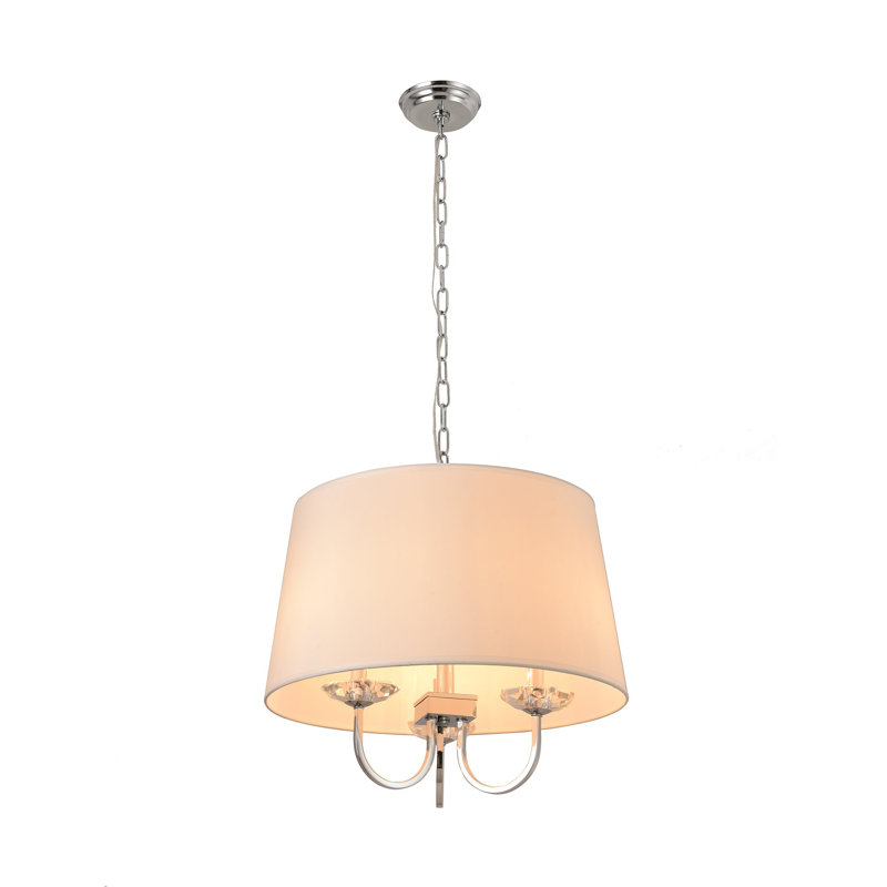 Lustre en verre azuré et chrome poli