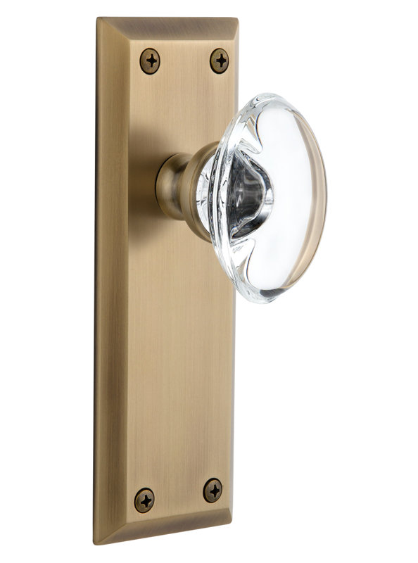 Poignée de porte en cristal Grandeur Fifth Avenue, 2-3/8 po, Laiton rétro