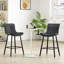 Ensemble de 2 tabourets de bar, capacité de poids: 300 lb, revêtement en similicuir avec structure en métal, tabourets de bar modernes sans accoudoirs, convenant aux îlots de cuisine et aux bars - noir