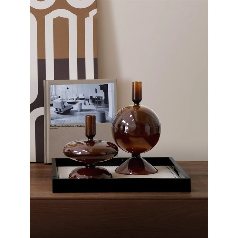 8.66'' H Glass Tabletop Candlestick