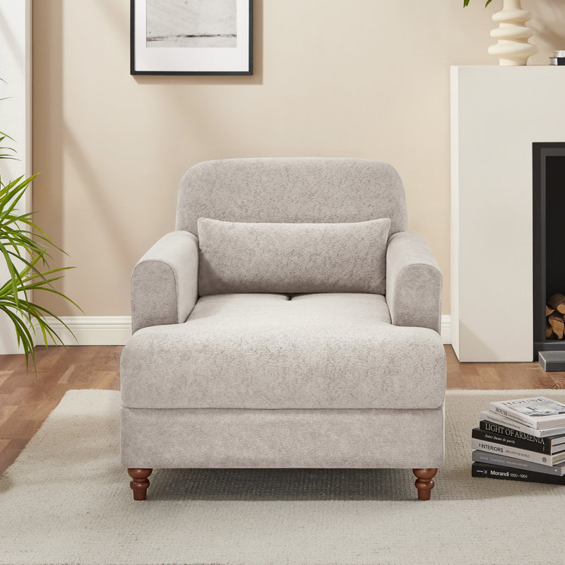 Chaise longue d'intérieur rembourrée 36 po, Chameau