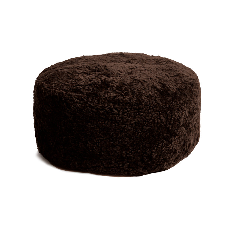  Shorn Curly Sheepskin Ottoman CAFECITO, Cafecito