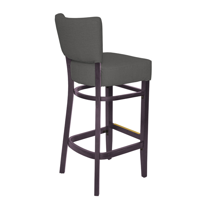 Tabouret de bar Madison, Acajou foncé, Gris