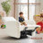 31.1"W Modern Nursery Swivel Glider Power Recliner With Built-In USB-Chenille Beige