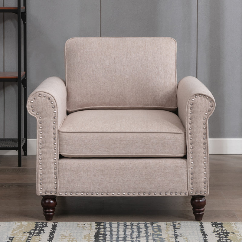 30.7'' Upholstered Sofa, Beige Linen Blend