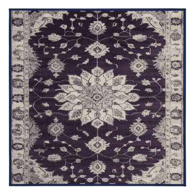 Machine Washable Overdyed Purple Area Rug