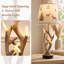 Lampe de table en bois de cerf avec 4 pointes lumineuses