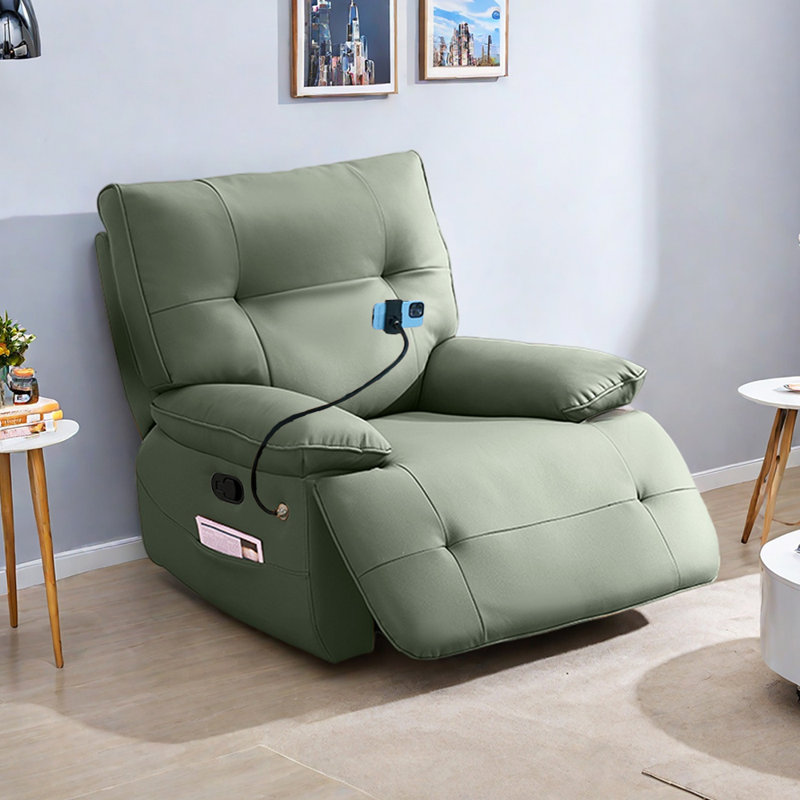 Fauteuil inclinable multifonctionnel en similicuir Quanasia, Vert