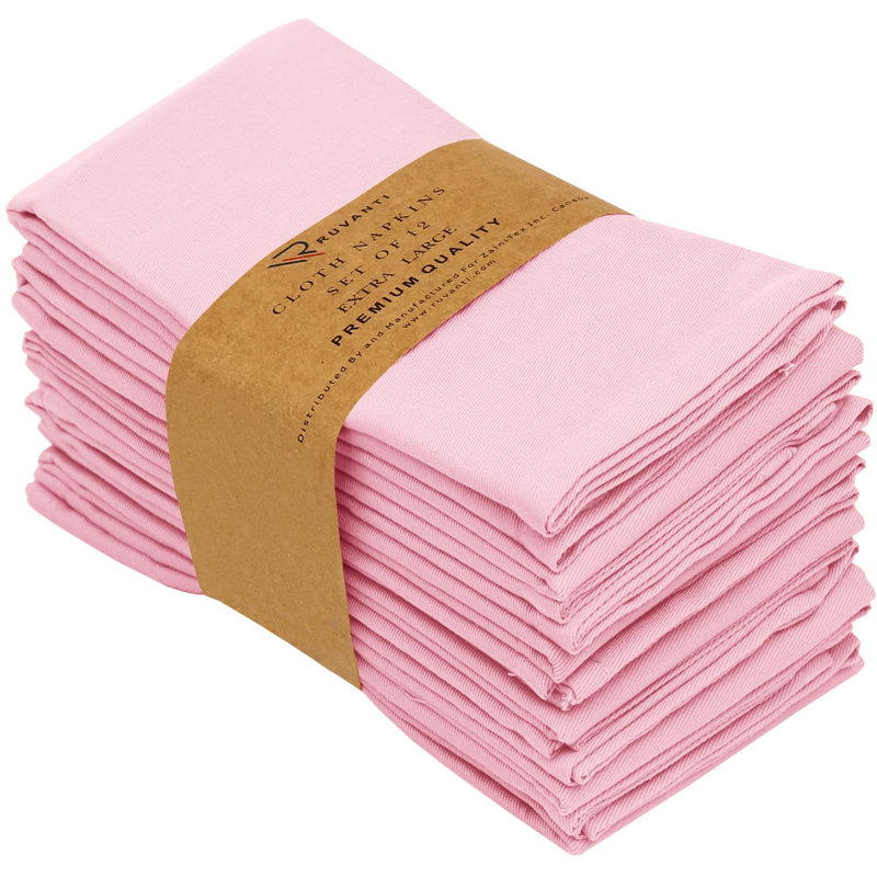 Serviettes en polyester et coton, Rose