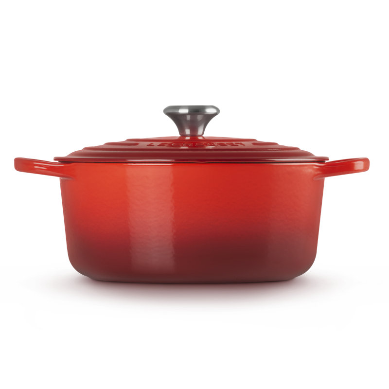 Le Creuset Signature Enameled Cast Iron Round Dutch Oven with Lid, 9 quarts, Cerise