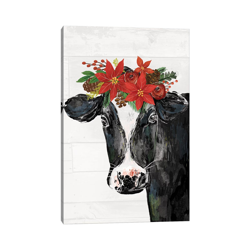 «Country Christmas III» par Loni Harris - peinture sur toile tendue, H 18 po x l 12 po x 1,5 po