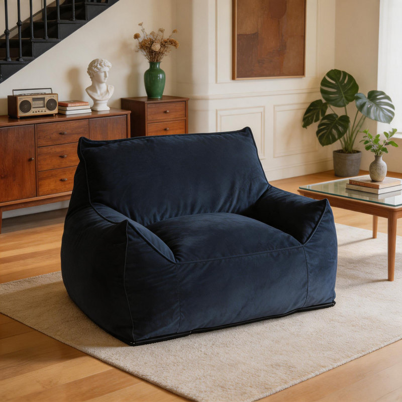 Fauteuil à billes Allea Velveteen, Bleu très foncé