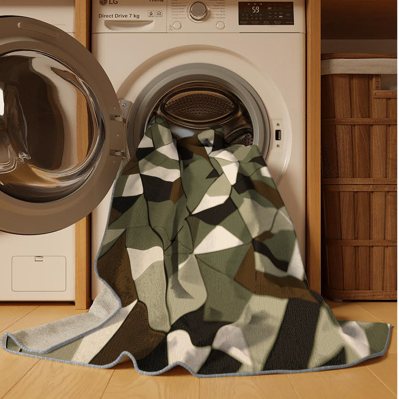 Geo Camouflage Rug, Square 3'
